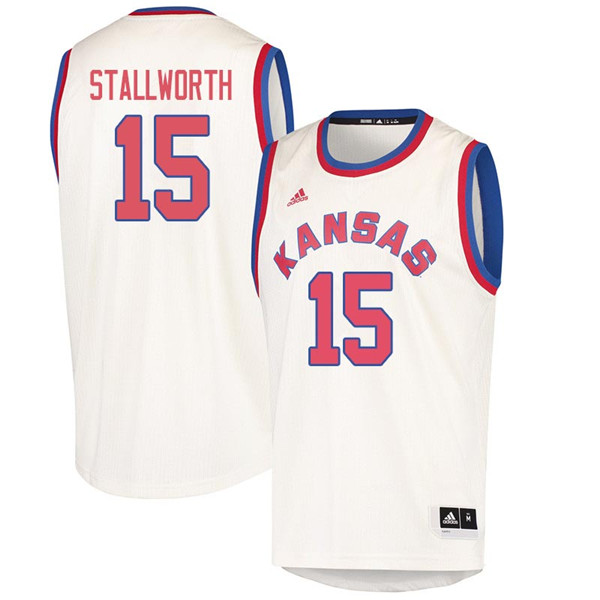 Men #15 Bud Stallworth Kansas Jayhawks 2018 Hardwood Classic College Basketball Jerseys Sale-Cream - Click Image to Close